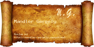 Mandler Gergely névjegykártya